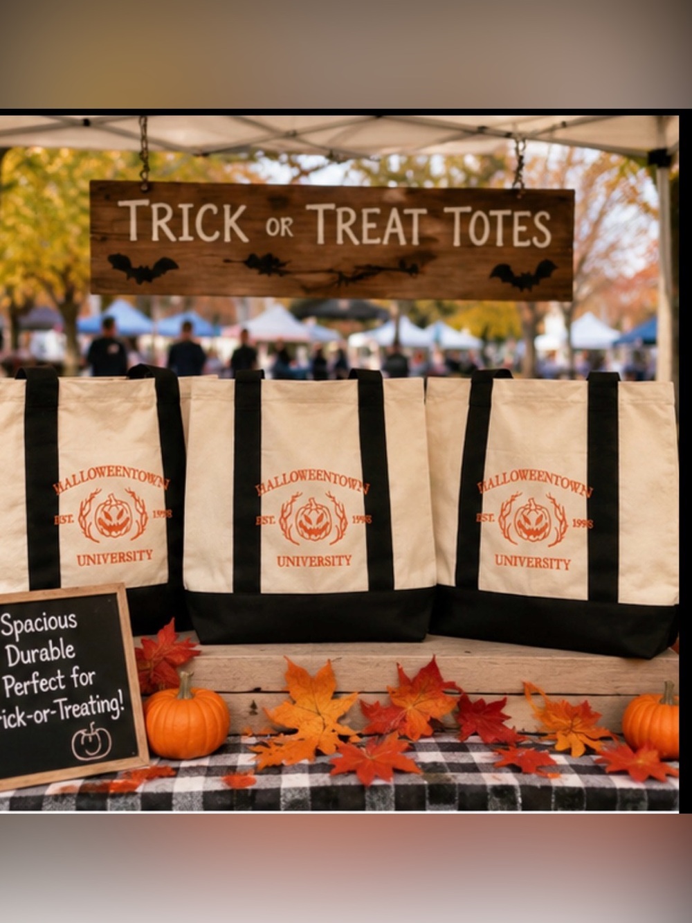 🎃 Two (2) HalloweenTown University Tote Bag